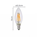 Ver imagem 2 de Lâmpada LED Filamento Vela C35 Clear 4W E14 400 Lúmens Bivolt Transparente Nordecor Iluminação