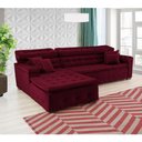 Ver imagem 2 de Sofá Orlando 2.40x1.50m com Chaise, Retrátil e Reclinável - Vinho
