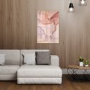 Ver imagem 2 de Quadro Luxuoso Moderno Sofisticado Rosa com Detalhe Dourado para Quarto