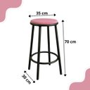 Ver imagem 2 de Banqueta Alta Bancada Bar Confortável Moderno Design Suede Eva:rosa