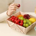 Ver imagem 4 de Cesta Secar Frutas Verduras Vegetais Dobravel Organizadora Porta Objetos Drenagem Alimentos Fruteira