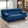 Sofá Cama 1,80m Flavia Suede Azul Rover & Beato - 1