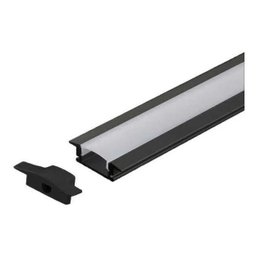 Perfil Alumínio Slim 25mm Preto para Fita Led Embutir 2m - 9 Perfil Alumínio Slim 25mm Preto para Fita Led Embutir 2m - 9