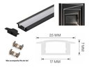Ver imagem 1 de Perfil Alumínio Slim 25mm Preto para Fita Led Embutir 2m