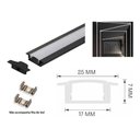 Ver imagem 1 de Perfil Alumínio Slim 25mm Preto para Fita Led Embutir 2m