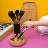 Kit 11 Utensílios de Cozinha de Silicone com Cabo de Madeira e Suporte - Tud - 6