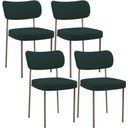 Ver imagem 1 de Kit 04 Cadeiras Decorativa Estofada para Sala de Jantar Melina Base Arena L02 Bouclê Verde - Lyam