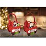 Kit 2 Cachepô Feltro Natal Carro com Alça Decorado Papai Noel e Boneco de Neve 20cm - Master Christm - 6