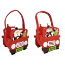 Ver imagem 1 de Kit 2 Cachepô Feltro Natal Carro com Alça Decorado Papai Noel e Boneco de Neve 20cm - Master Christm