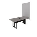 Ver imagem 3 de Mesa Industrial 2m 1 Cx de Tomada Pé Metal e Painel de Tv F5 Cor:cinza Sagrado com Preto