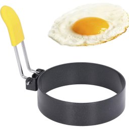 Anel Modelador de Ovo Antiaderente 4 Peças Fritura Cozimento Chapa Frigideira Omelete Hamburguer Lan - 5