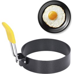 Anel Modelador de Ovo Antiaderente 4 Peças Fritura Cozimento Chapa Frigideira Omelete Hamburguer Lan - 6
