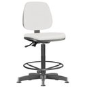 Ver imagem 1 de Cadeira Caixa Alta Giratória Job L02 Couro Sintético Branco - Lyam Decor