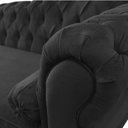 Ver imagem 3 de Recamier Sofá Divã Com Pés Retro 180X80 - Elã:Suede Preto