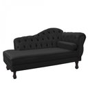 Ver imagem 1 de Recamier Sofá Divã Com Pés Retro 180X80 - Elã:Suede Preto