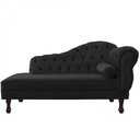 Ver imagem 2 de Recamier Sofá Divã Com Pés Retro 180X80 - Elã:Suede Preto