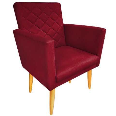 Poltrona Decorativa Maitê Costura Matelassê P/ Sala Recepção - Lobo Shopp:marsala