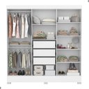 Ver imagem 3 de Conjunto para Quarto de Casal Falena Completo Branco MDP com Guarda Roupa Cômoda Cabeceira Demó