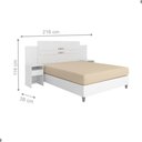 Ver imagem 5 de Conjunto para Quarto de Casal Falena Completo Branco MDP com Guarda Roupa Cômoda Cabeceira Demó