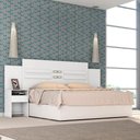Ver mais imagens de Conjunto para Quarto de Casal Falena Completo Branco MDP com Guarda Roupa Cômoda Cabeceira Demó