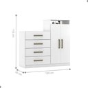 Ver imagem 7 de Conjunto para Quarto de Casal Falena Completo Branco MDP com Guarda Roupa Cômoda Cabeceira Demó