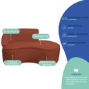 Ver imagem 6 de Kit Divã Recamier Orgânico Marrocos 160cm Lado Direito e 2 Poltronas Amore Bouclé