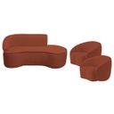 Ver imagem 2 de Kit Divã Recamier Orgânico Marrocos 160cm Lado Direito e 2 Poltronas Amore Bouclé