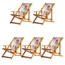 Ver imagem 1 de Kit 5 Espreguiçadeira Preguiçosa Dobrável Mel Cb-cinza Floral