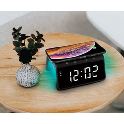 Carregador por Indução e Relógio Despertador com Luminaria - 3