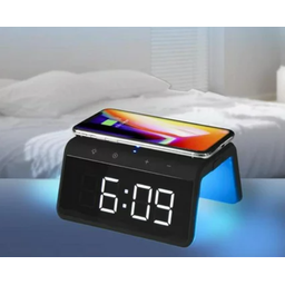 Carregador por Indução e Relógio Despertador com Luminaria - 2