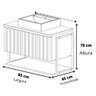 Gabinete Balcão Suspenso Cuba Marmorite Havaí 80 Cm Aço Banheiro 1 Porta 1 Prateleira Verde - 5