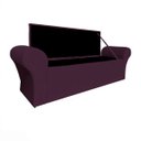 Ver imagem 3 de Recamier Baú Calçadeira Chaise Quarto King 195cm Madrid:suede Vinho