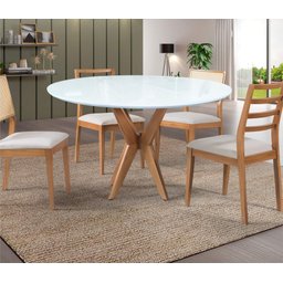 Mesas de Jantar Pandora Casa MAD Mesa Cone Branco 90cm - 1