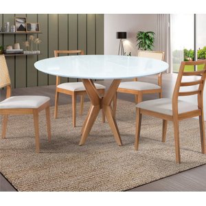 Mesas de Jantar Pandora Casa MAD Mesa Cone Branco 90cm