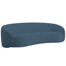 Kit Sofá 3 Lugares 200cm e 2 Poltronas Orgânica Luxo Recepção Amore Linho Azul Royal - Amarena Móvei - 8