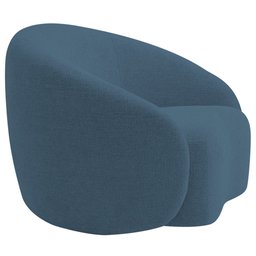 Kit Sofá 3 Lugares 200cm e 2 Poltronas Orgânica Luxo Recepção Amore Linho Azul Royal - Amarena Móvei - 13