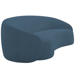 Kit Sofá 3 Lugares 200cm e 2 Poltronas Orgânica Luxo Recepção Amore Linho Azul Royal - Amarena Móvei - 12