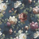 Ver imagem 1 de Papel de Parede Floral Azul Petróleo e Roxo Vinilico Lavável+ Cola Inclusa