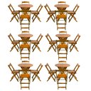 Ver imagem 1 de Kit 6 Jogos de Mesa Dobrável com 4 Cadeiras Tampo Redondo 70x70 Mel