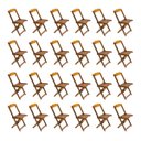 Ver imagem 2 de Kit 6 Jogos de Mesa Dobrável com 4 Cadeiras Tampo Redondo 70x70 Mel