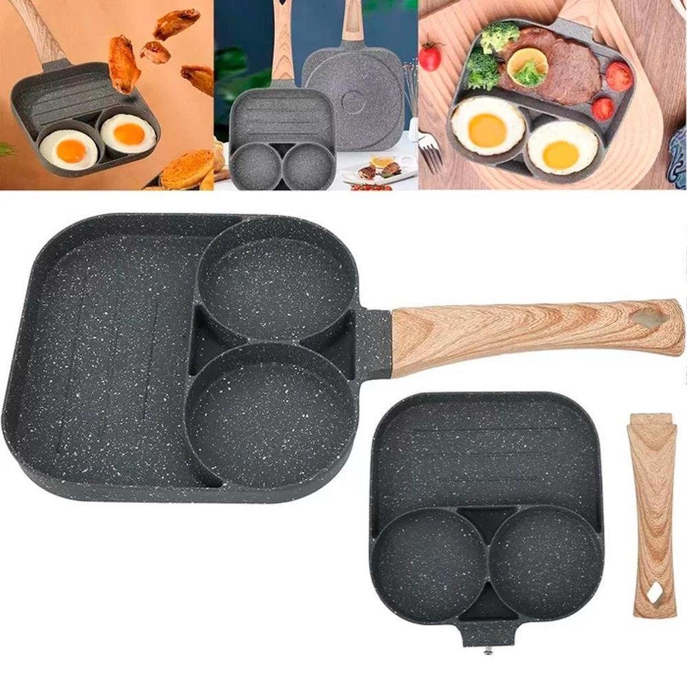 Frigideira Antiaderente 4 ou 3 Partes Hambúrguer Ovo Carne - 9