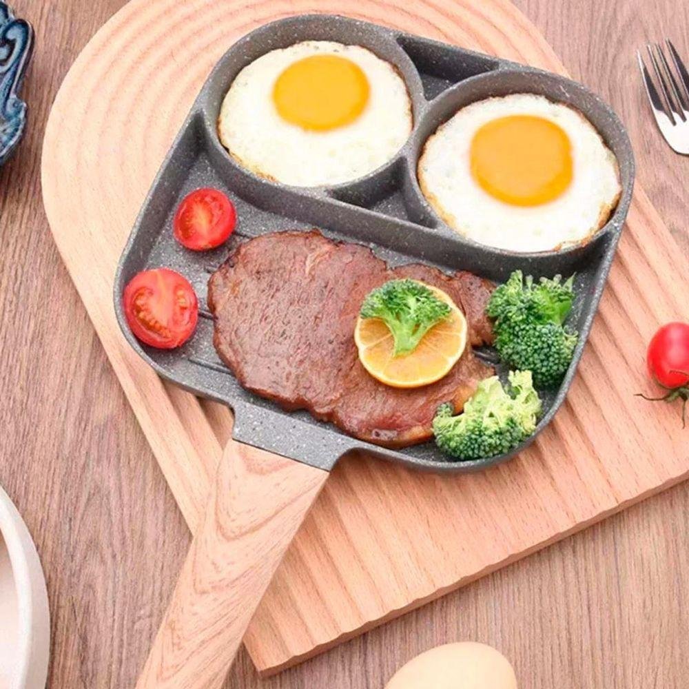 Frigideira Antiaderente 4 ou 3 Partes Hambúrguer Ovo Carne - 8