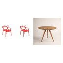 Ver imagem 2 de Conjunto Sala de Jantar 2 Lugares Redonda Madeira São Paulo Allegra Yescasa