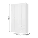Ver imagem 4 de Guarda Roupa Solteiro 4 Portas e 2 Gavetas Astro 182 x 120cm Yescasa Branco/Rosa
