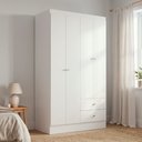 Ver imagem 1 de Guarda Roupa Solteiro 4 Portas e 2 Gavetas Astro 182 x 120cm Yescasa Branco/Rosa