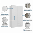 Ver imagem 6 de Guarda Roupa Solteiro 4 Portas e 2 Gavetas Astro 182 x 120cm Yescasa Branco/Rosa