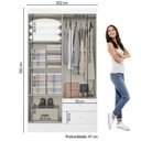 Ver imagem 3 de Guarda-Roupa Solteiro 4 Portas 2 Gavetas 102x47x182cm Astro Branco