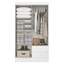 Ver imagem 5 de Guarda Roupa Solteiro 4 Portas e 2 Gavetas Astro 182 x 120cm Yescasa Branco/Rosa