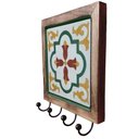 Ver imagem 7 de Cabideiro em Madeira com Ladrilho Hidráulico Porta Chaves Roupas Bolsas Ladrilho E1