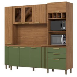 Kit Cozinha Compacta Bc01216 10 Portas com Painel Nature Verde Hp – Briz - 1